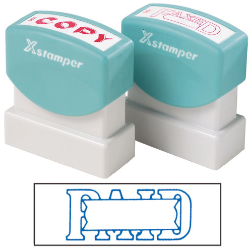 XSTAMPER - 1 COLOUR - TITLES P-Q 1201 Paid/Date Blue