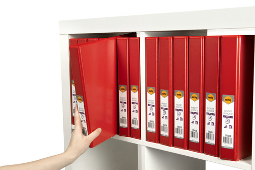 A4 4D 25MM RED O/LAY BINDERS 5404003