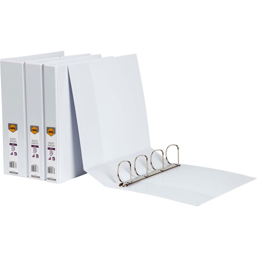 MARBIG INSERT BINDERS A4 4D Ring 50mm White