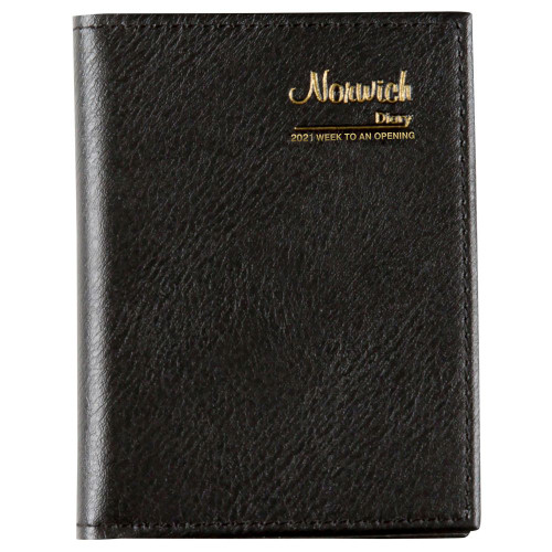 NORWICH SPIRAL DIARY 108x76mm, Week to Open Black (Pre-Order Now for 2027) ** ETA 2/11/2026 **