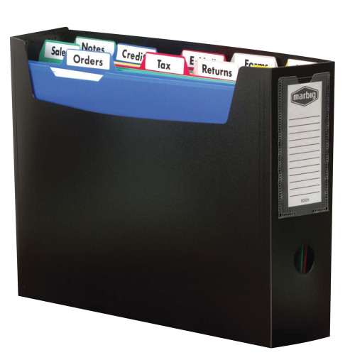 MARBIG PORTABLE ORGANISER FILE Black With 10 Files