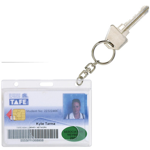 REXEL RIGID ID CARD HOLDERS FUEL CARD WITH KEY RING PK10