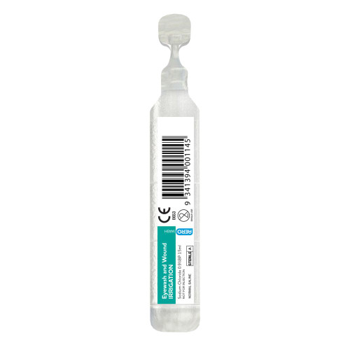 AEROWASH Sodium Chloride Eyewash Ampoule 15mL (Also see AE-AW2000LB)