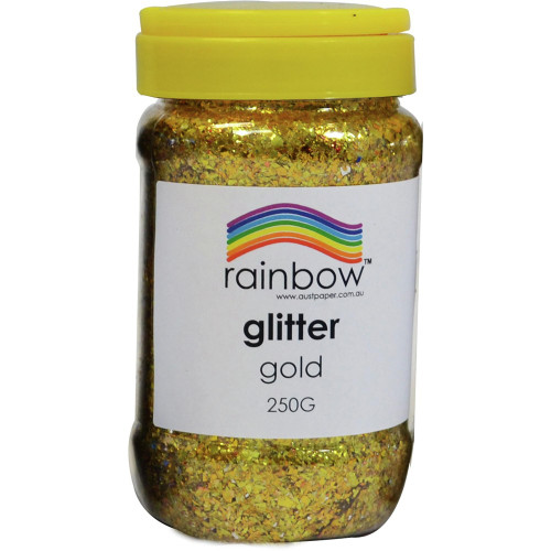 RAINBOW GLITTER JAR 250G Gold