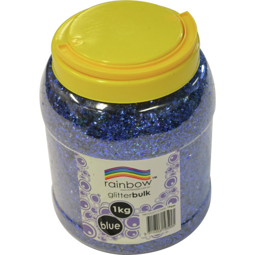 RAINBOW GLITTER BULK 1 KG JAR Blue