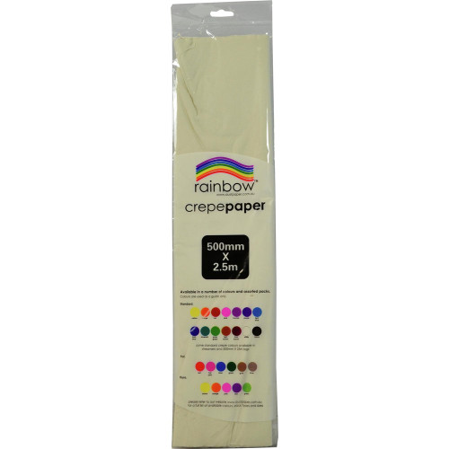 RAINBOW CREPE PAPER 500mmx2.5m White