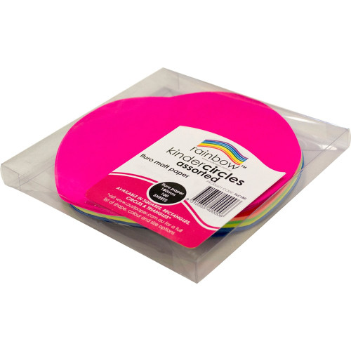 KINDER SHAPES Fluoro Paper Circles 180mm, Pk100