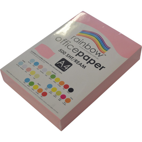 RAINBOW OFFICE PAPER A4 80GSM Pink Ream of 500