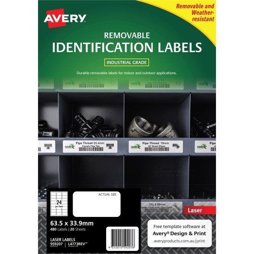 Avery 959207 Heavy Duty Industrial Labels White L4773 (480 Labels)