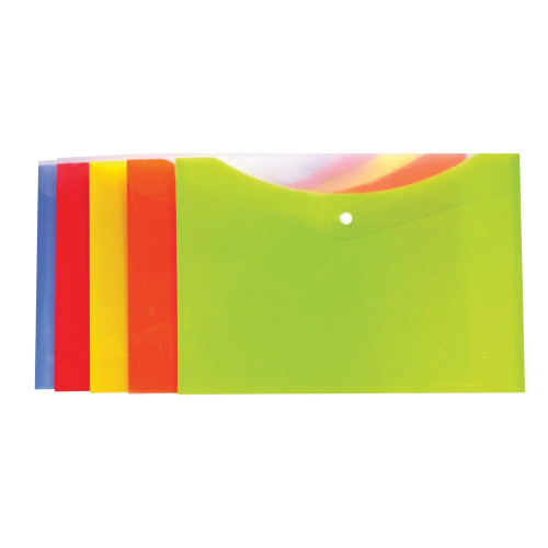 Bantex Tropical Document Wallet PP A4 Button Close with Pocket - Orange/ Mango (44074)