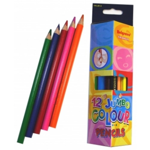 QUILL BELGRAVE COLOURED PENCIL TRIJB12 Triangular 12 Jumbo 100851947