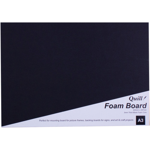 Quill Foam Board 5mm A3 - Black (97002)