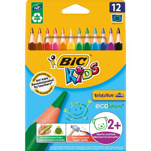 BIC KIDS COLOUR PENCIL Evolution Triangular Pack of 12