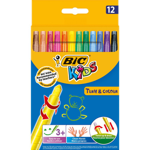 BIC KIDS TWIST CRAYONS Turn & Colour, Pk12