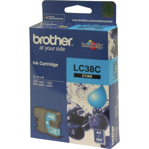 BROTHER LC-38C ORIGINAL CYAN INK CARTRIDGE Suits MFC 145C / 165C / 250C / 290C