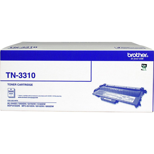 BROTHER TN-3310 MONO BLACK LASER TONER CARTRIDGE 3K Suits Brother HL-5440D/5450D/5470DW/6180DW