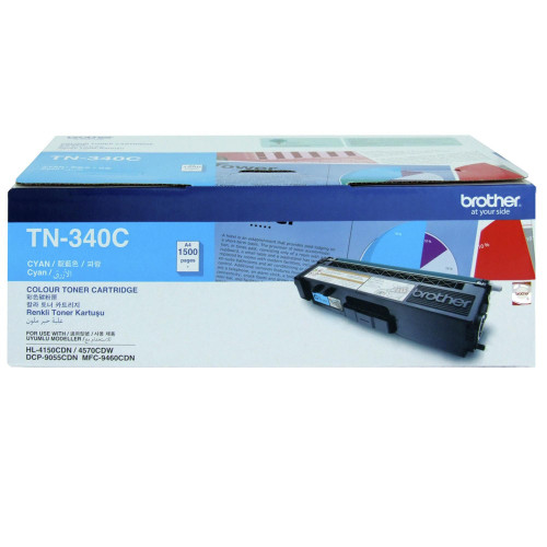 BROTHER TN-340C ORIGINAL CYAN TONER CART 1.5K Suits HL4150 / 4750 / MFC9460 / 9970