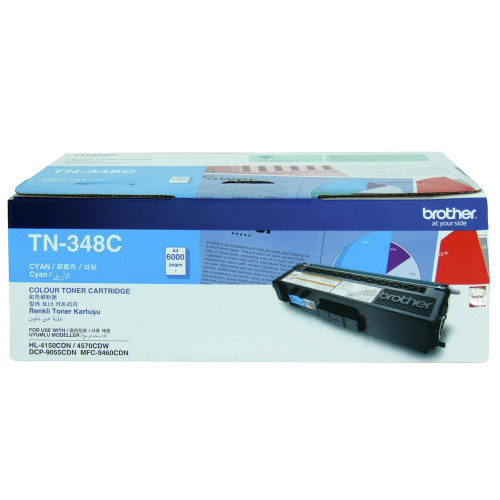 BROTHER TN-348 ORIGINAL CYAN HIGH YIELD TONER CARTRIDGE 6K Suits HL4150 / 4750 / MFC9460 / 9970