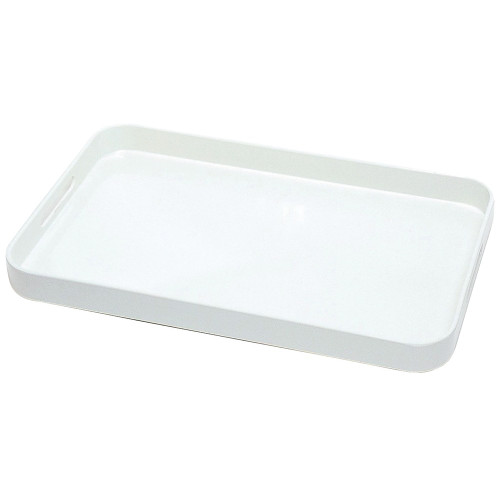 COMPASS MELAMINE WHITE TRAY WITH HANDLES Large 480x310x43mm