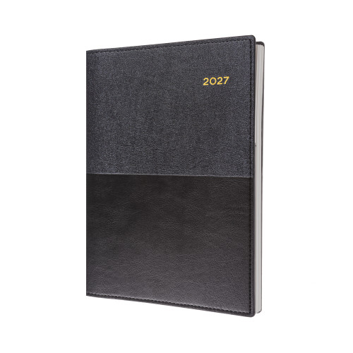 COLLINS VANESSA SERIES DIARIES #145 A4 1 Day To Page 30min Appoint. 8am-6pm Black (Pre-Order Now for 2027)