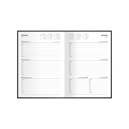 DEBDEN KYOTO DIARY Slimline Week to Opening Black (Pre-Order Now for 2027) ** ETA 30/9/2026 **