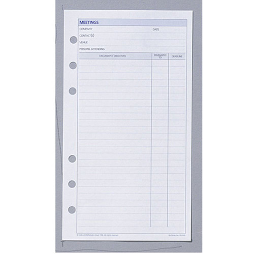 DEBDEN DAYPLANNER PERSONAL EDITION REFILLS - 6 RING Meetings