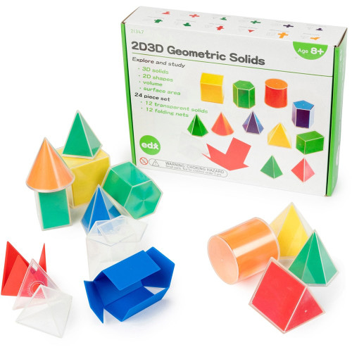 2D/3D Geometric Solids Shapes Folding, Set