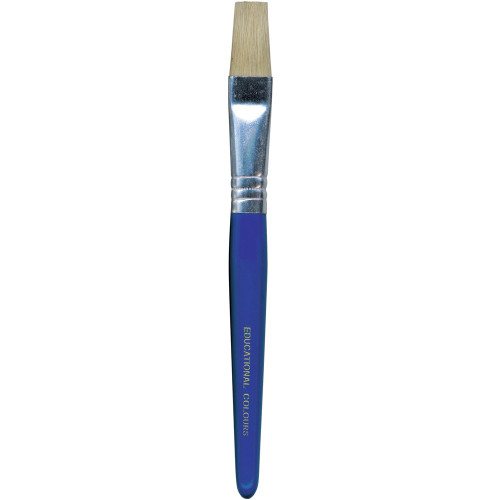 EDVANTAGE STUBBY PAINT BRUSHES Stubby Flat Brush Hogs Hair Bristle - Wooden, Pk12