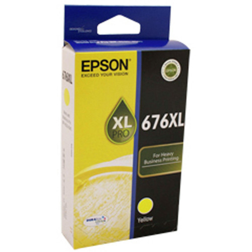 EPSON 676XL ORIGINAL YELLOW INK CARTRIDGE 2.4K Suits Epson Workforce Pro WP4530 / WP4540