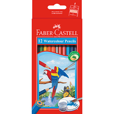 Faber-Castell Watercolour Pencils, Assorted Pack of 12