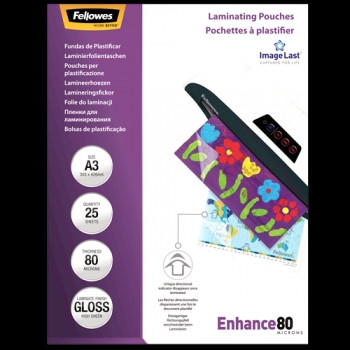 Fellowes Laminating Pouches A3 80 Micron Pack of 25