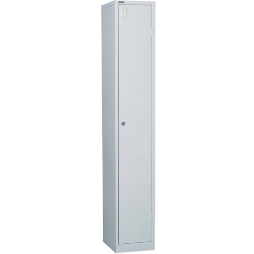 STEEL STORAGE LOCKER 380 Wide Single Door Silver Grey