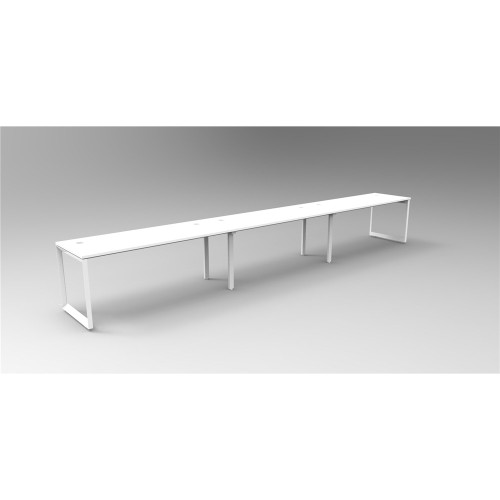 RAPID INFINITY LOOP END LEG Workstation White 1800x700mm 3 Person Singleside No Screen