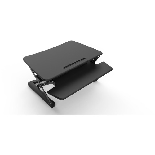 RAPID RISER Small Desk Based Sit Stand, Black 680w x 590d