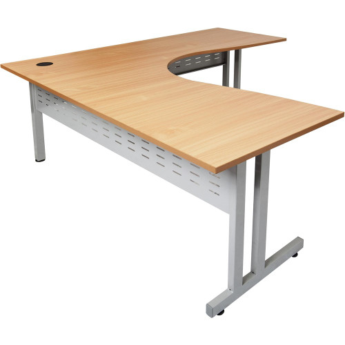 RAPID SPAN CORNER WORKSTATION W1800xD1800xH700mm Beech Top Silver Legs