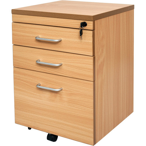 RAPID SPAN MOBILE PEDESTAL 1 File & 2 Std Drawer Beech