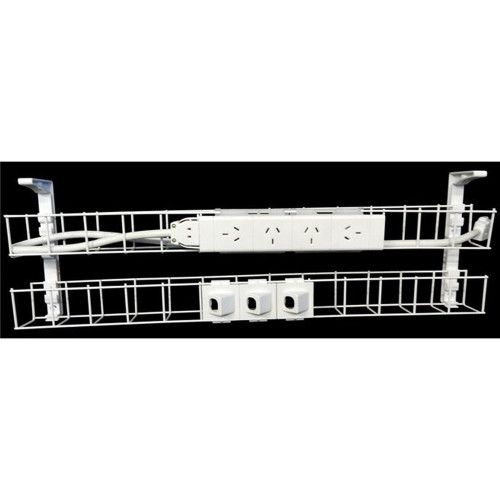 RAPID CABLE MANAGEMENT Dual Basket 650mm 4GPO + 3Data 1.5m Interconnecting Lead