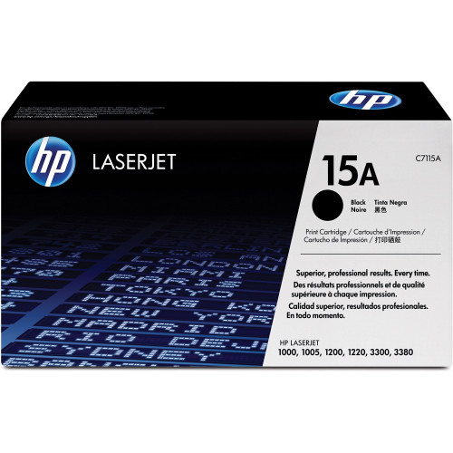 HP 15A BLACK ORIGINAL LASERJET TONER CARTRIDGE 2.5K (C7115A) Suits LaserJet 1000 / 1200 / 3300 / 3330 / 3380