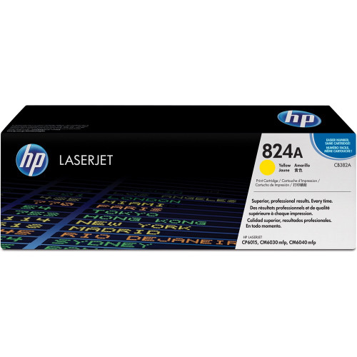 HP 824A YELLOW ORIGINAL LASERJET TONER CARTRIDGE (CB382A) 21K Suits LaserJet CP6015 / CM6040MFP