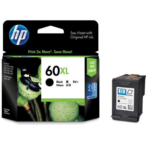 HP 60XL ORIGINAL BLACK HIGH YIELD INK CARTRIDGE (CC641WA) Suits D2560 / F4280