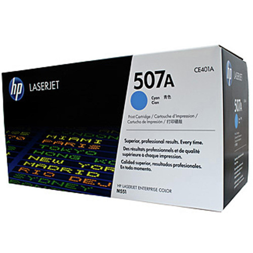 HP 507A CYAN ORIGINAL LASERJET TONER CARTRIDGE (CE401A/CE401YC) Suits Suits LaserJet Enterprise 500 Colour M551 / M570 / M575