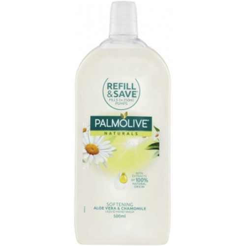 PALMOLIVE NATURALS LIQUID HANDWASH REFILL PALMOLIVE 500mL HANDWASH REFILL SOFTENING ALOE VERA & CHAMOMILE