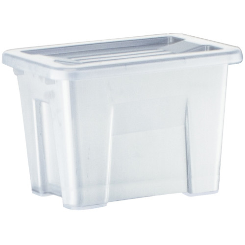 ITALPLAST Storage Box with Lid 2 Litre - Transparent Graphite (Clear), Each