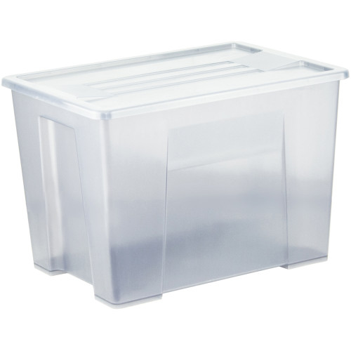 ITALPLAST Storage Box with Lid 20 Litre - Transparent Graphite (Clear), Each
