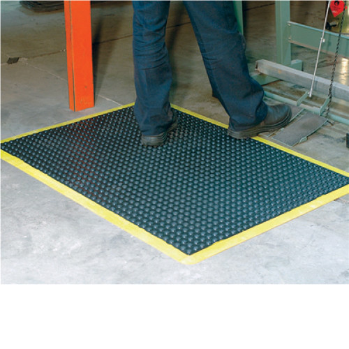 ITALPLAST Bubble Mat 1200mm x 900mm - Black/Yellow Bevelled Edges, Each