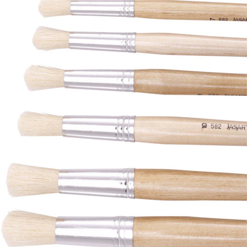 Jasart Hog Bristle Series 582 Round Brushes Size 2 Pack of 12