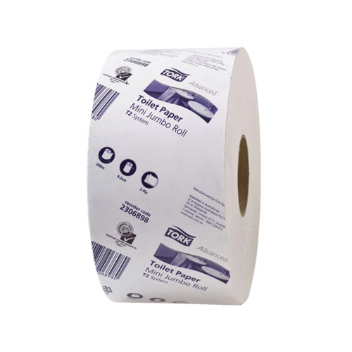 Tork T2 Soft Mini Jumbo Toilet Roll 2 Ply Advanced 200m, Pack of 12