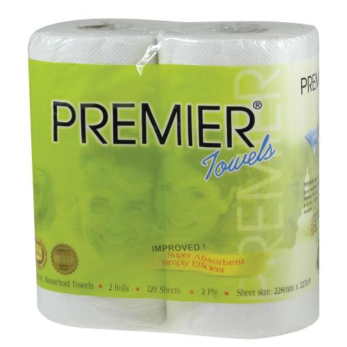 KITCHEN TOWELS Premier Kitchen Towels 2 Ply 60 Sht (2 Rolls)