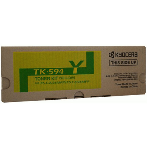 KYOCERA TK-594 ORIGINAL YELLOW TONER CARTRIDGE 7K Suits FSC2126MFP/ FSC2026MFP/ FSC2526MFP/ FSC2626MFP/ FSC5250DN