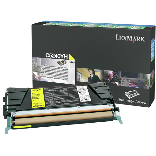 LEXMARK C5240YH ORIGINAL PREBATE YELLOW TONER CART HY 5K Suits C524N/532/534